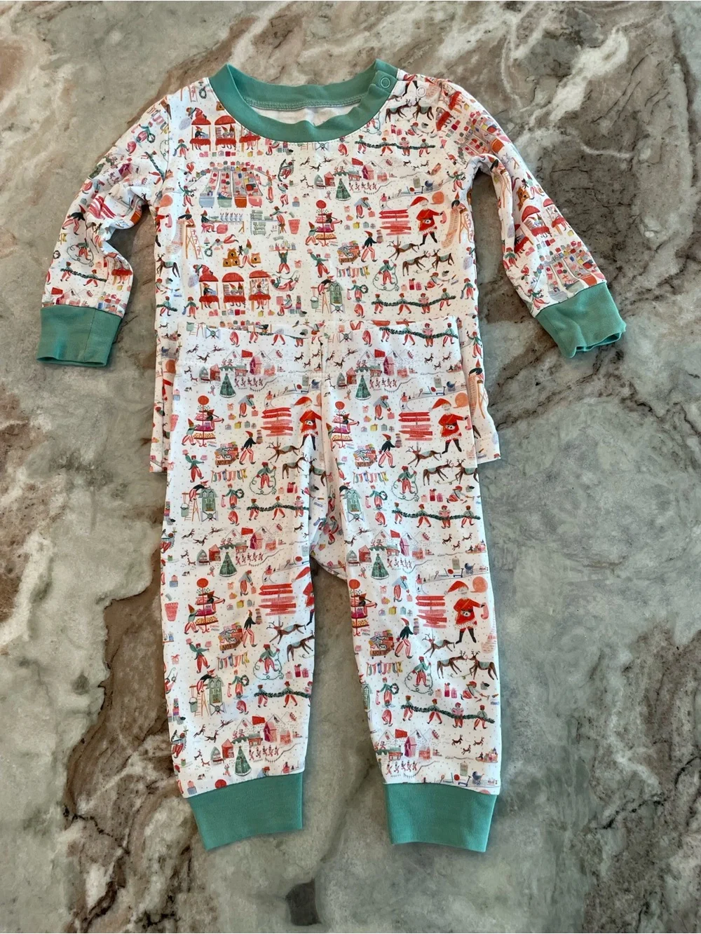 Lake Pima Cotton Holiday Pajama Set Boutique Baby 12 Months Christmas Print